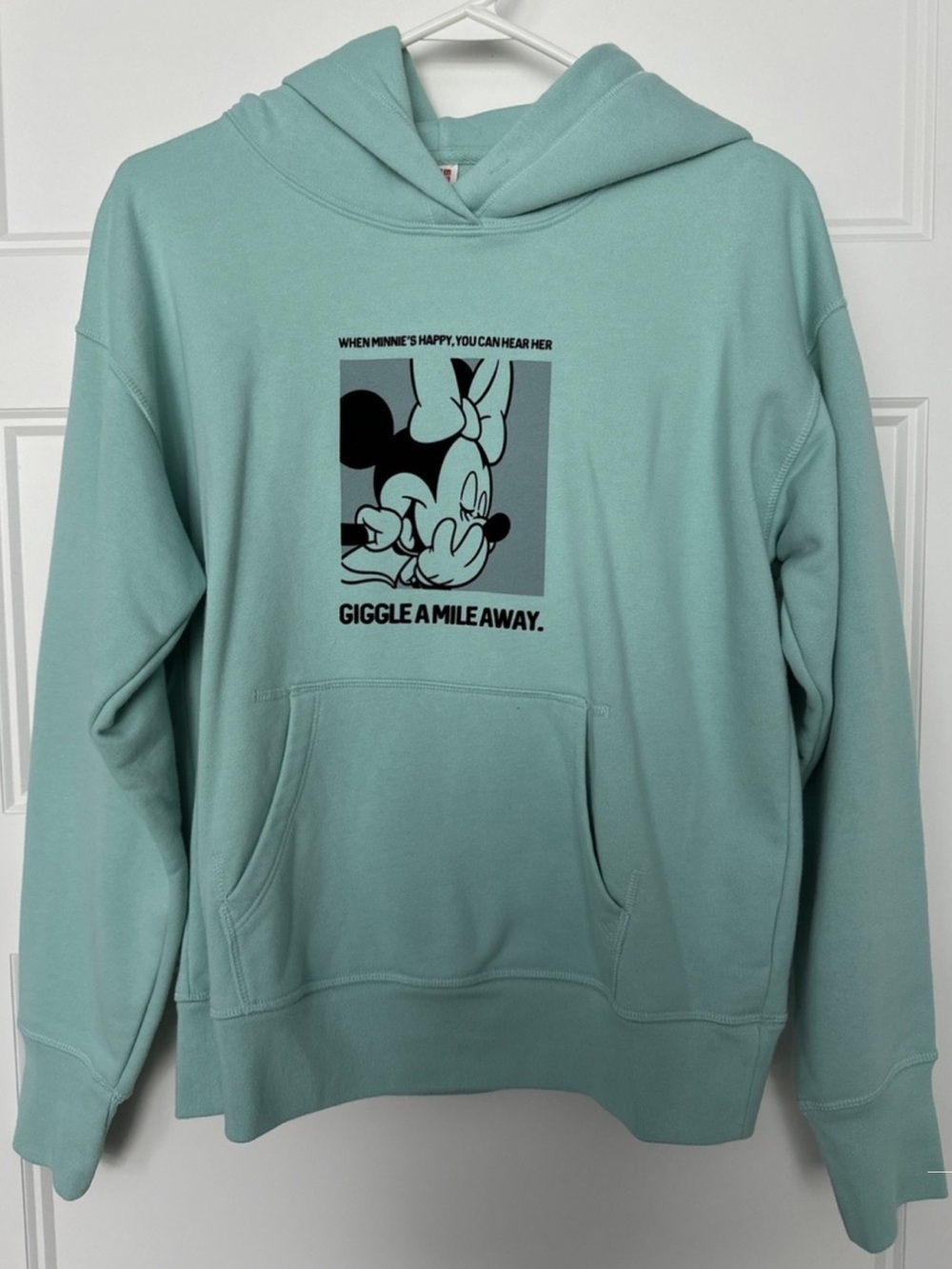 Uniqlo Mint Green Minnie Mouse Graphic Hoodie